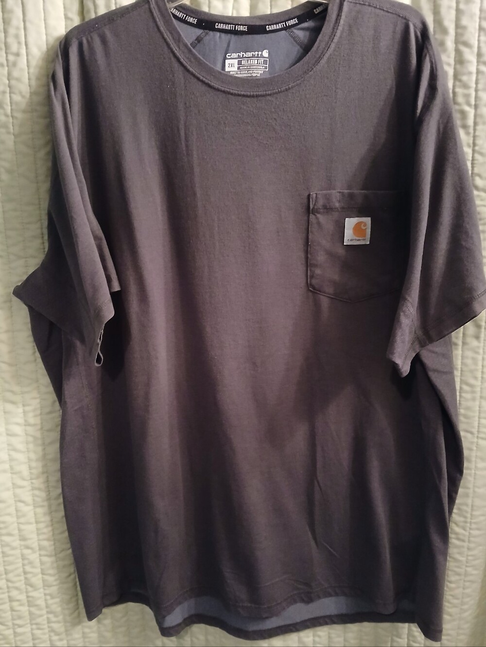 Carhartt Force Men's 2XL Dark Gray SS Relaxed Utility Pocket T-Shirt FF#488